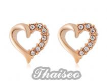 Ohrringe in Herzform mit Mini Diamanten Dekoration